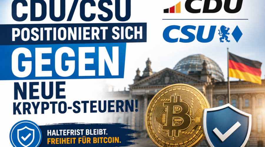 CDU:CSU positioniert sich gegen neue Krypto-Steuern