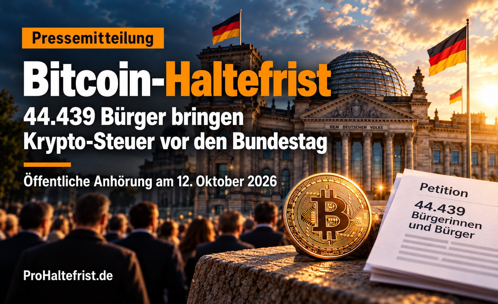 Bitcoin-Haltefrist vor dem Bundestag
